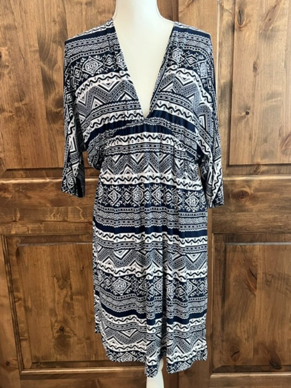 Women's Navy/White Aztec Print Dress